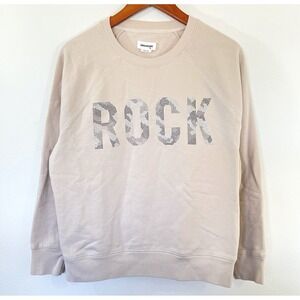 Zadig & Voltaire Womens ROCK Rhinestone Sweatshirt Size M Cream 100% Cotton Glam